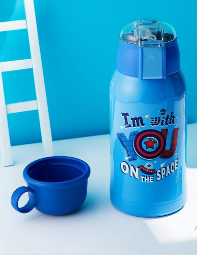 Умный детский термос с термодатчиком, поилкой, чехлом, стаканом T5 500мл