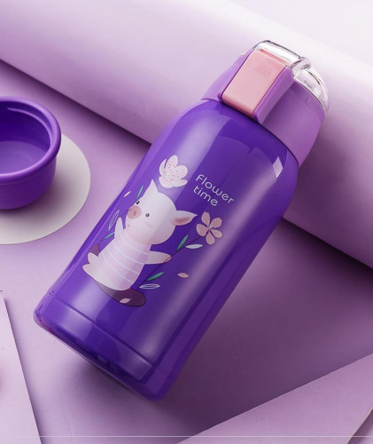 Умный детский термос с термодатчиком, поилкой, чехлом, стаканом T5 500мл