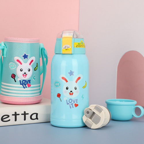 Умный детский термос с термодатчиком, поилкой, чехлом, стаканом T5 500мл