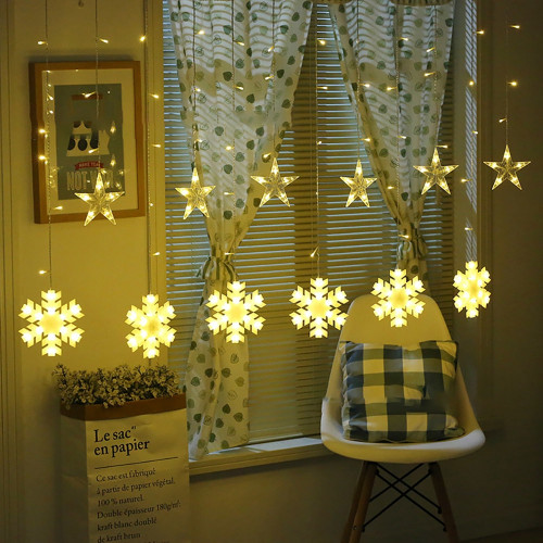 Гирлянда шторы Снежинки 3 м