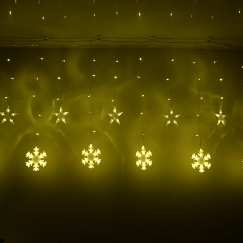 Гирлянда шторы Снежинки 3 м