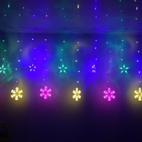 Гирлянда шторы Снежинки 3 м