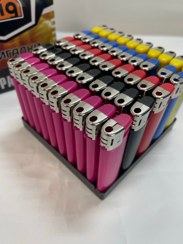 Зажигалка пьезо одноразовая с регулировкой пламени, глянцевая, 5 цветов под логотип В577 Paint