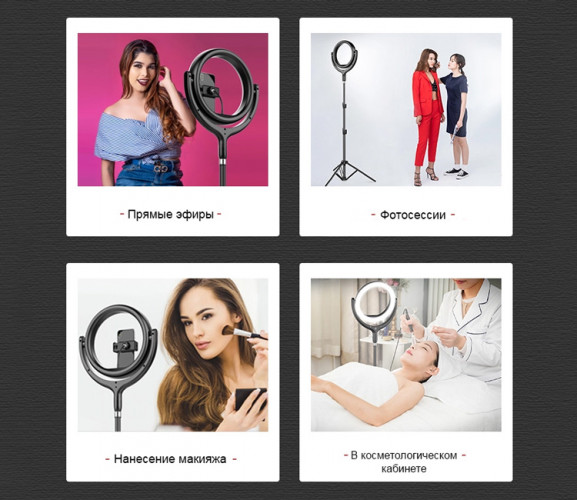 Кольцевая лампа F539B с держателем и штативом