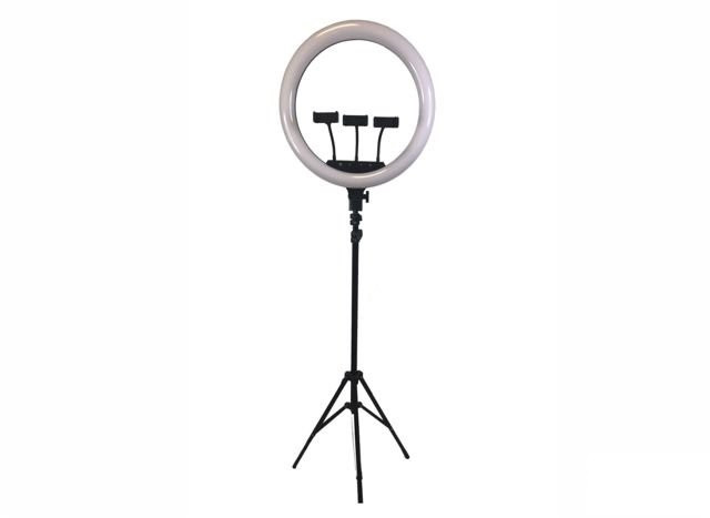 Кольцевая лампа со штативом LED Pro M-45 (45 см, сенсорная, 3 держателя)