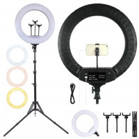 Кольцевая лампа со штативом LED Pro M-45 (45 см, сенсорная, 3 держателя)