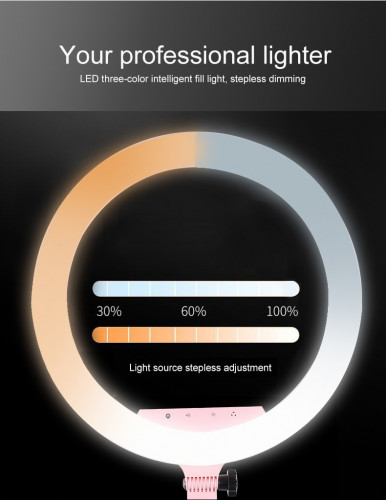 Кольцевая лампа со штативом LED Pro M-45 (45 см, сенсорная, 3 держателя)