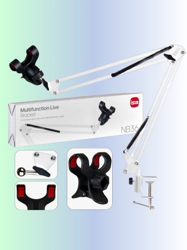 Пантограф-стойка, кронштейн на стол NB-36 с держателем для телефона 