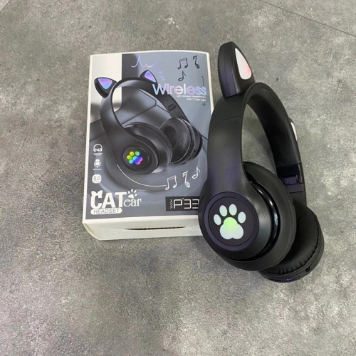 Беспроводные наушники Cat ear  P33M Cветящиеся кошачьи ушки и лапки