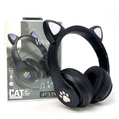 Беспроводные наушники Cat ear  P33M Cветящиеся кошачьи ушки и лапки