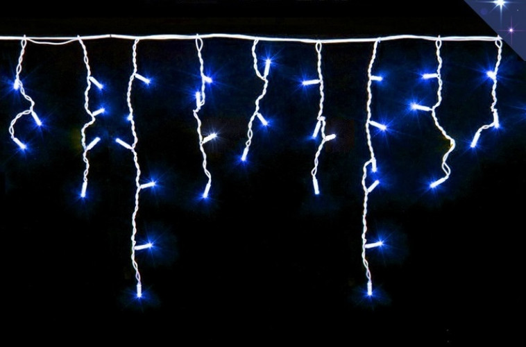 Светодиодная гирлянда занавес дождь бахрома уличная 3х0,6 м белый провод каучук