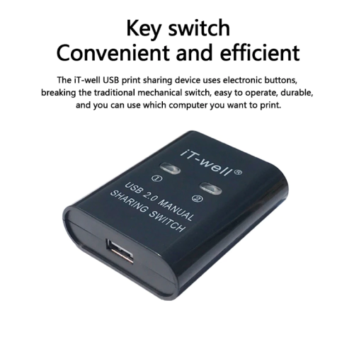 Устройство для совместного использования принтеров 2-портовый ручной KVM-переключатель Splitter Hub Converter (с кабелями в комплекте)