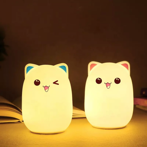 Детский светильник ночник силиконовый Котик