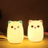 Детский светильник ночник силиконовый Котик
