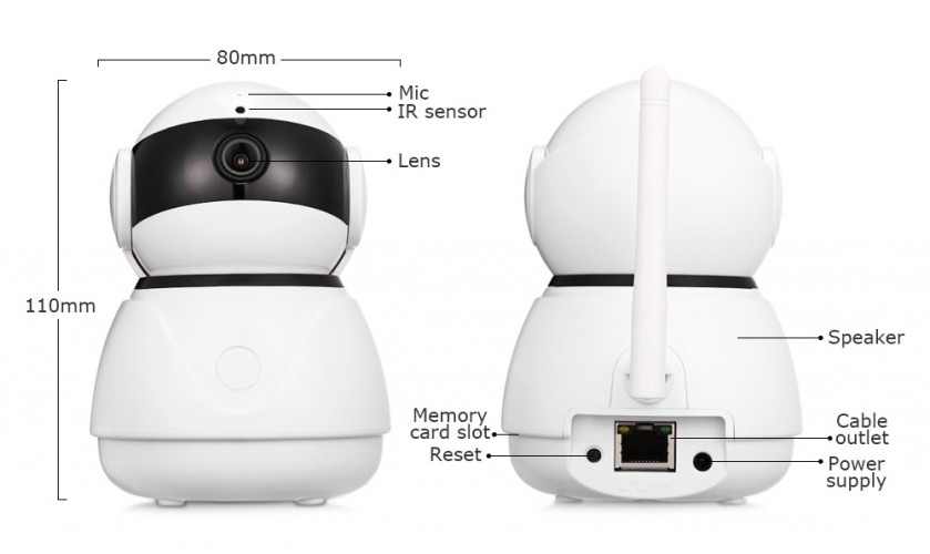 Поворотная IP Камера Wi-Fi C8