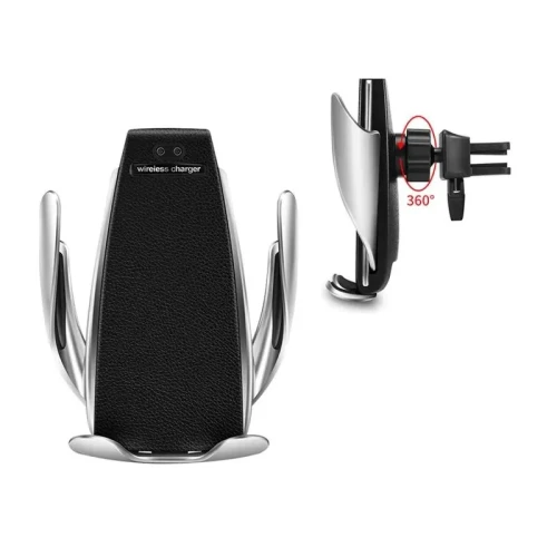 Автодержатель 12" с беспроводной зарядкой 10W S5