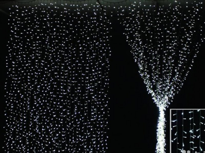 Светодиодный занавес (гирлянда дождь) 2х2 м для улицы