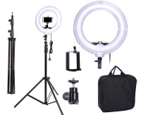 Светодиодная кольцевая лампа Pro 45 см с держателем на штативе плюс сумка
