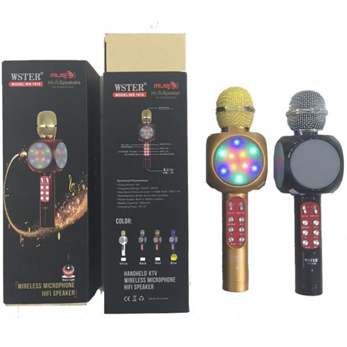 Беспроводной караоке микрофон со встроенной колонкой Wster WS-1816