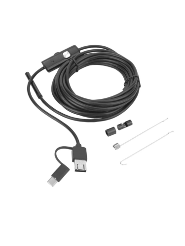 Эндоскоп гибкий Y102. Водонепроницаемая эндоскоп-камера Type-C/USB/MicroUSB с подсветкой для Android и ПК