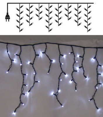 Световой занавес для улицы Бахрома черный провод каучук 3х0.6м