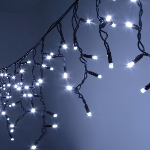 Световой занавес для улицы Бахрома черный провод каучук 3х0.6м