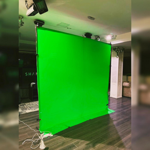 Хромакей со стойкой зеленый