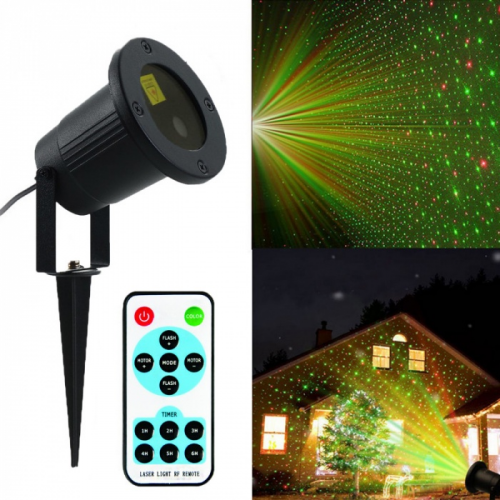 Уличный лазерный проектор с пультом Outdoor Lawn laser light