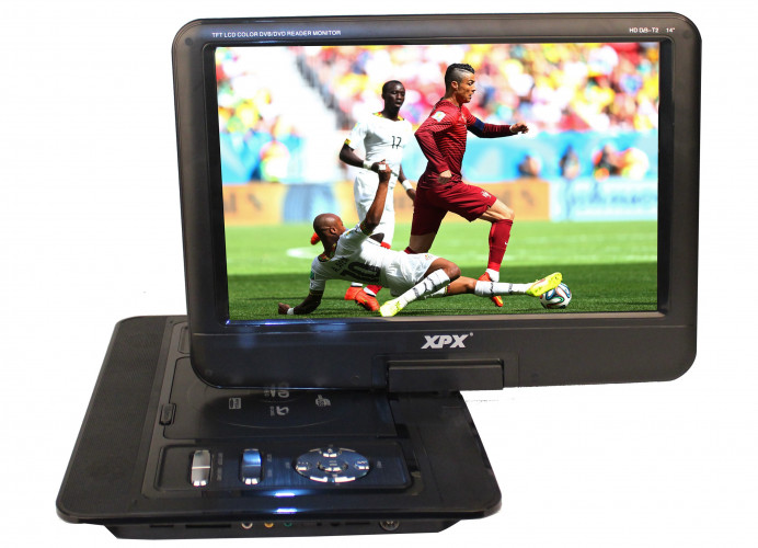 Портативный DVD плеер XPX EA-1369L  с цифровым тюнером DVB-T2 14"