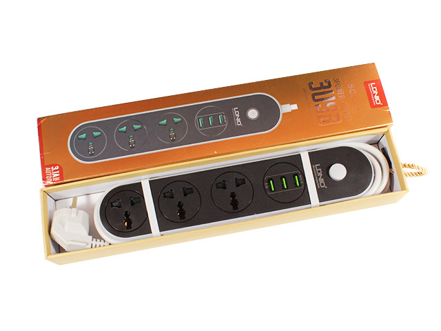 Сетевой удлинитель LDNIO SC3301 3USB 3 розетки 1.6 м