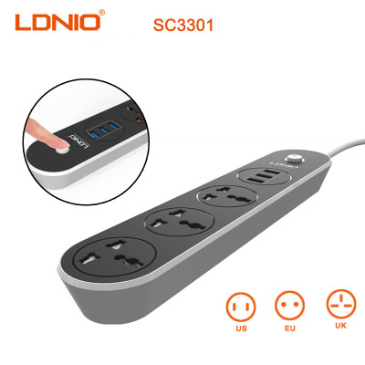 Сетевой удлинитель LDNIO SC3301 3USB 3 розетки 1.6 м