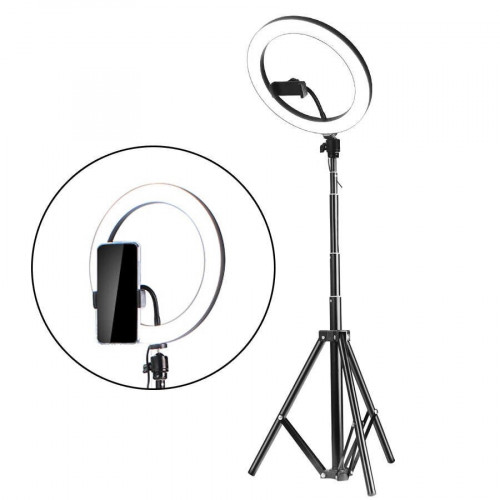 Кольцевая лампа 32см с держателем на штативе