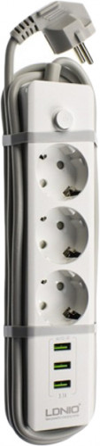 Сетевой удлинитель LDNIO SE3330 3USB 3 розетки 1.8 м