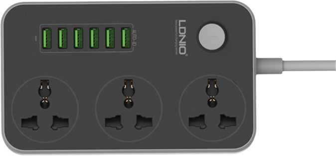 Cетевой удлинитель LDNIO SC3604 6USB 3 розетки 2 м