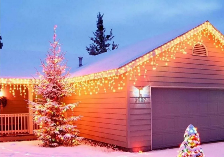 Светодиодная гирлянда занавес Бахрома 5х0,5м для дома и улицы