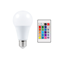 Лампочка с пультом разноцветная с белым (White + RGB remote control LED colorful lamp)