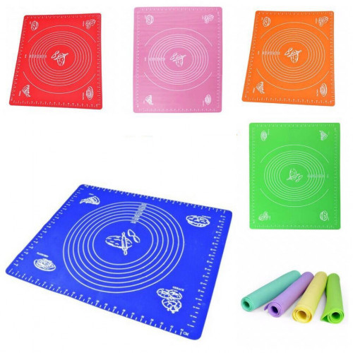 Силиконовый коврик с разметкой для раскатки и выпечки 50x40см