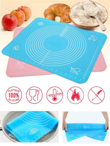 Силиконовый коврик с разметкой для раскатки и выпечки 50x40см