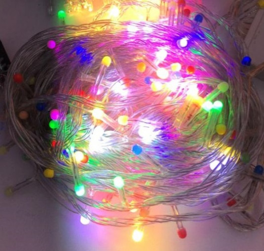 Гирлянда нить разноцветная, прозрачный провод