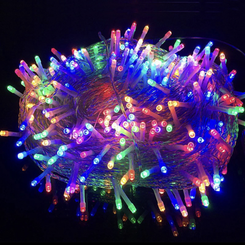 Гирлянда нить разноцветная, прозрачный провод