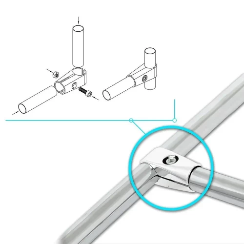 Соединитель / держатель трубы 25мм для стойки угловой UNO-01