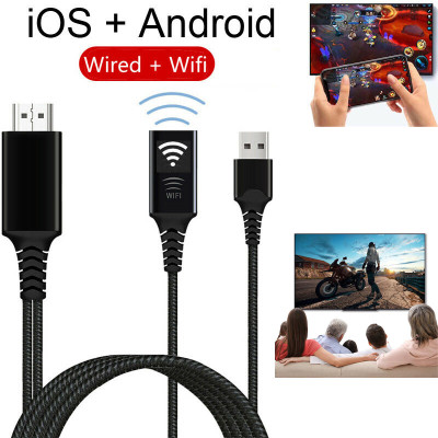 Кабель для Android и iOS 2 in Cast WiFi Phone HDTV Cable Wireless Display Dongle