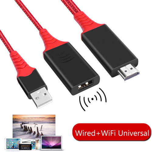 Кабель для Android и iOS 2 in Cast WiFi Phone HDTV Cable Wireless Display Dongle