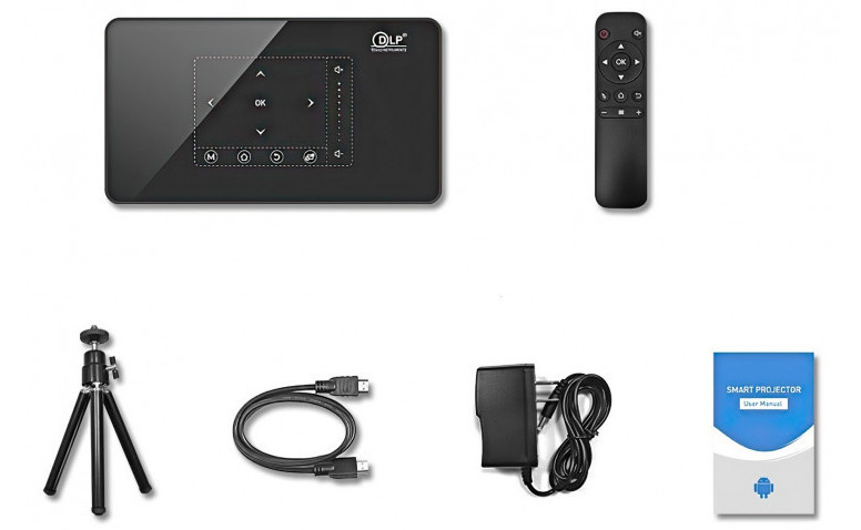 Проектор P10 mini DLP (2/16, Android, 4K, 3D)