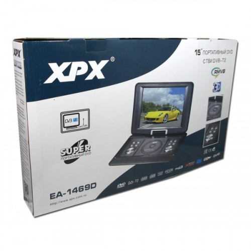Портативный DVD плеер XPX EA-1469D с цифровым TV-тюнером DVB-T2 15"