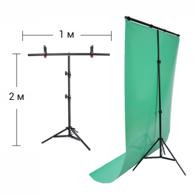 Т-образная Телескопическая стойка с фоном хромакей
