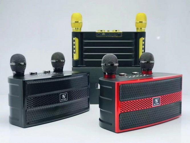 SU-YOSD YS-202 bluetooth колонка-караоке с беспроводными микрофонами