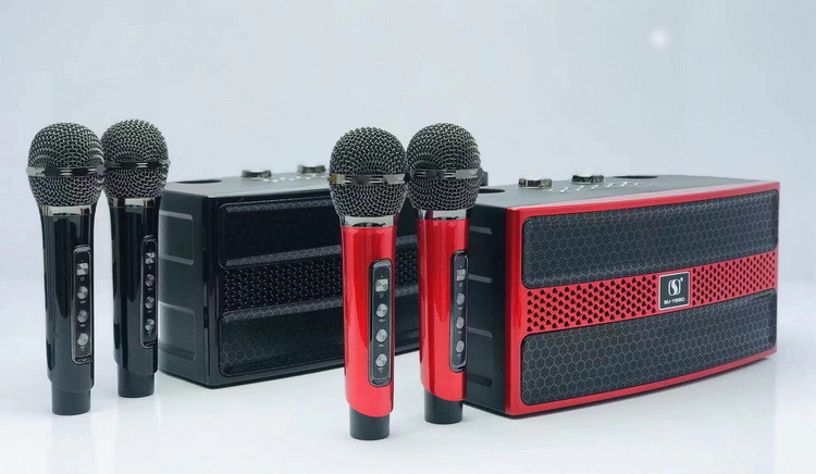 SU-YOSD YS-202 bluetooth колонка-караоке с беспроводными микрофонами