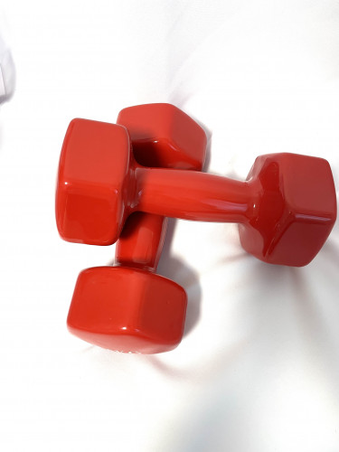 Набор гантелей 2 шт по 7 кг виниловые цельнолитые