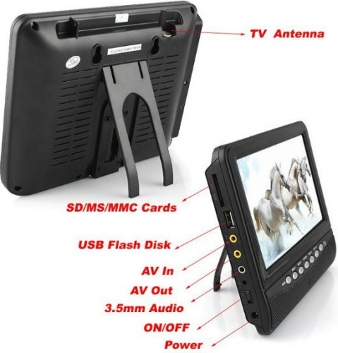 Портативный ЖК телевизор XPX EA-901 9.5" дюймов